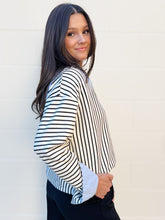 Load image into Gallery viewer, Costal Stripe Pullover with Classic Collar