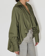 Load image into Gallery viewer, Olive Bubble Oversized Blouse