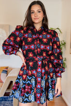 Load image into Gallery viewer, Midnight Fiesta Embroidered Mini Dress