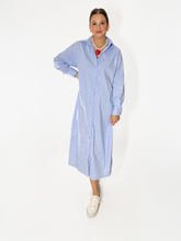 Load image into Gallery viewer, Ivy Pinstripe Button-Up Shirt Dress