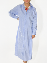 Load image into Gallery viewer, Ivy Pinstripe Button-Up Shirt Dress