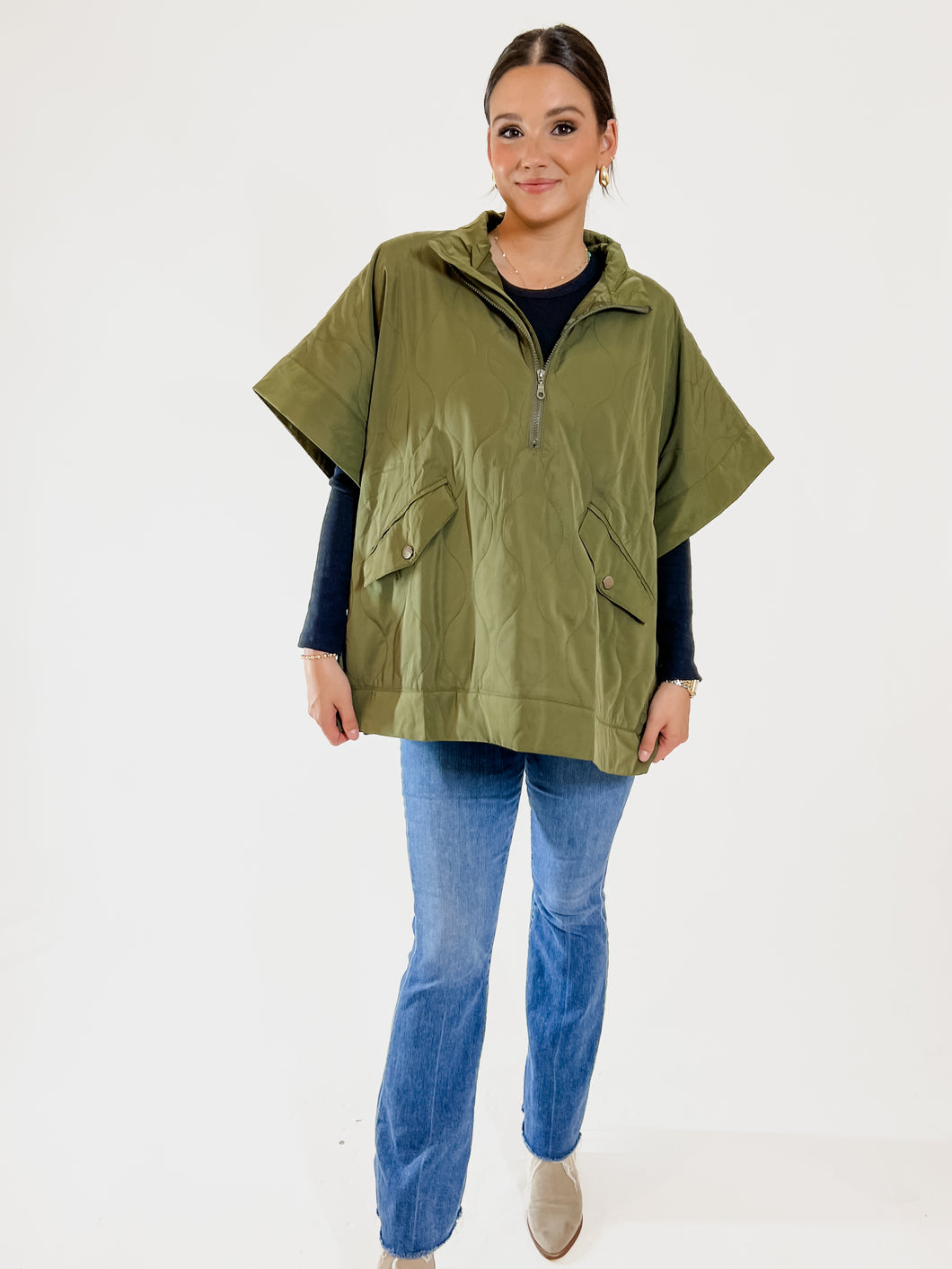 Oversized Quilted Poncho