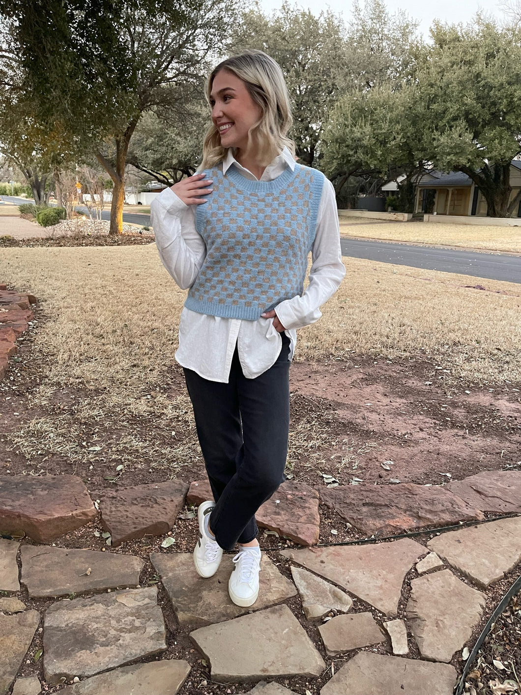 Sienna Checkered Sweater