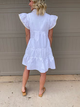 Load image into Gallery viewer, Poplin Tiered Dress White
