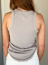 Load image into Gallery viewer, Sleeveless Fitted Rib Tank Top
