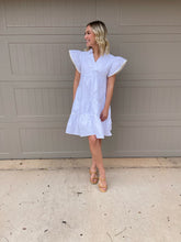 Load image into Gallery viewer, Poplin Tiered Dress White
